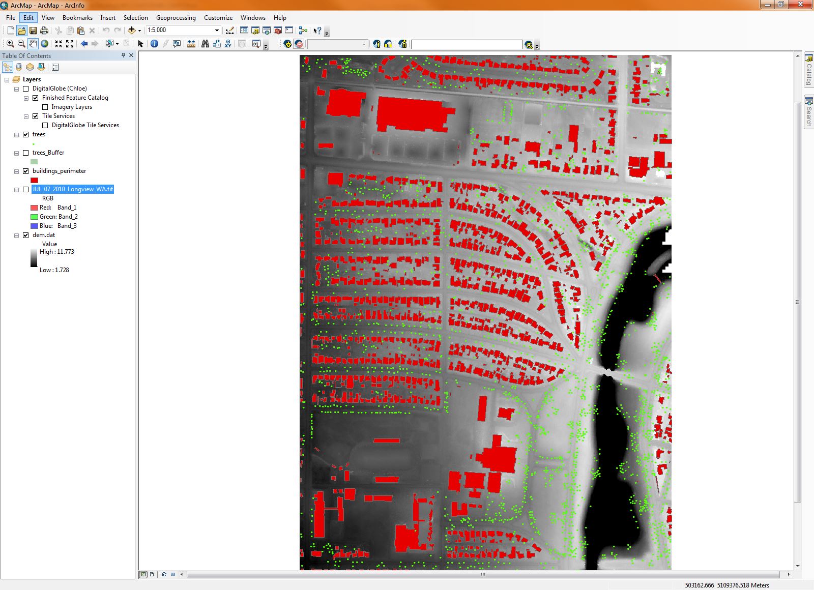 Longview WA, LiDAR ArcGIS