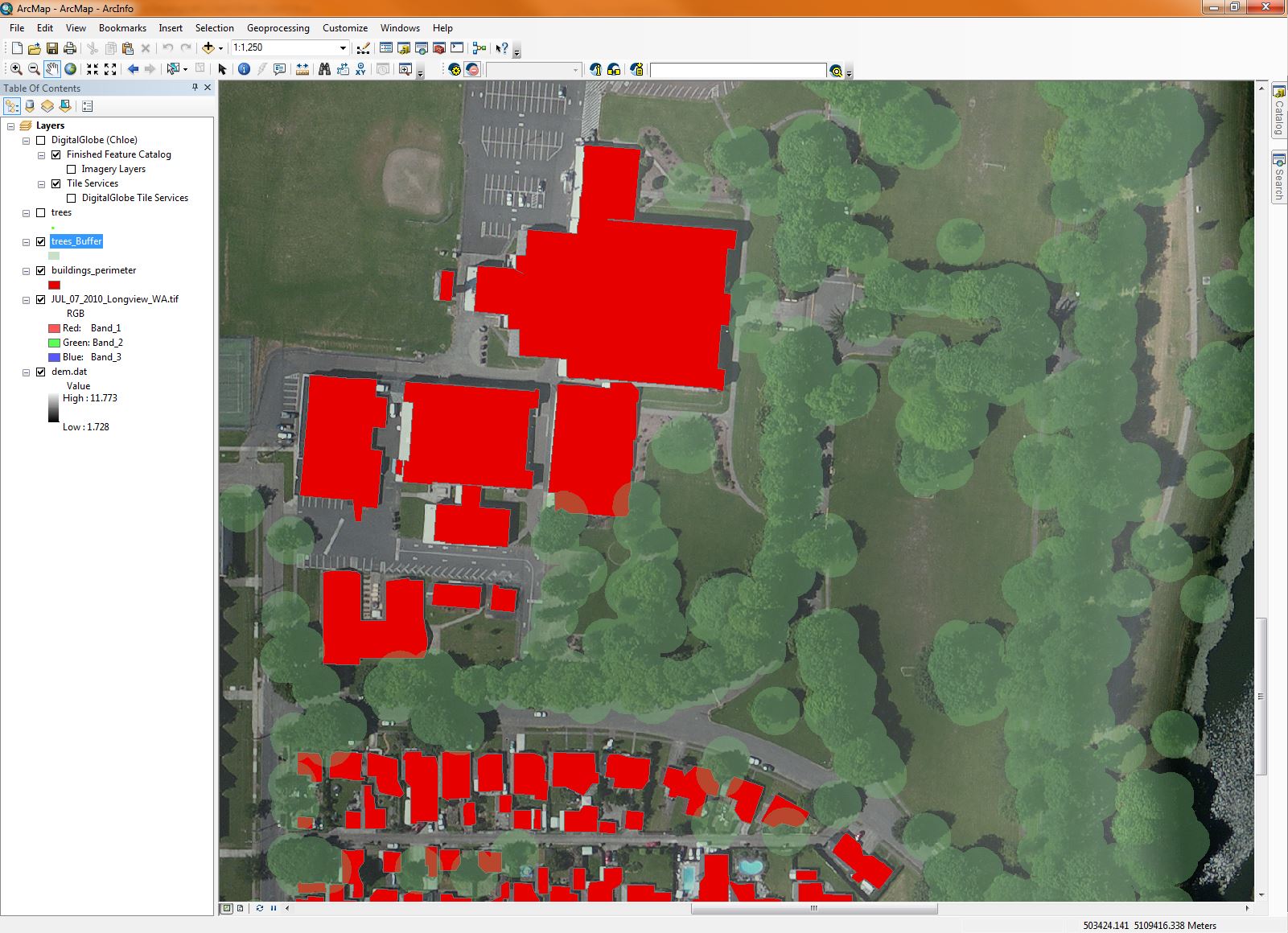 Longview WA, LiDAR ArcGIS
